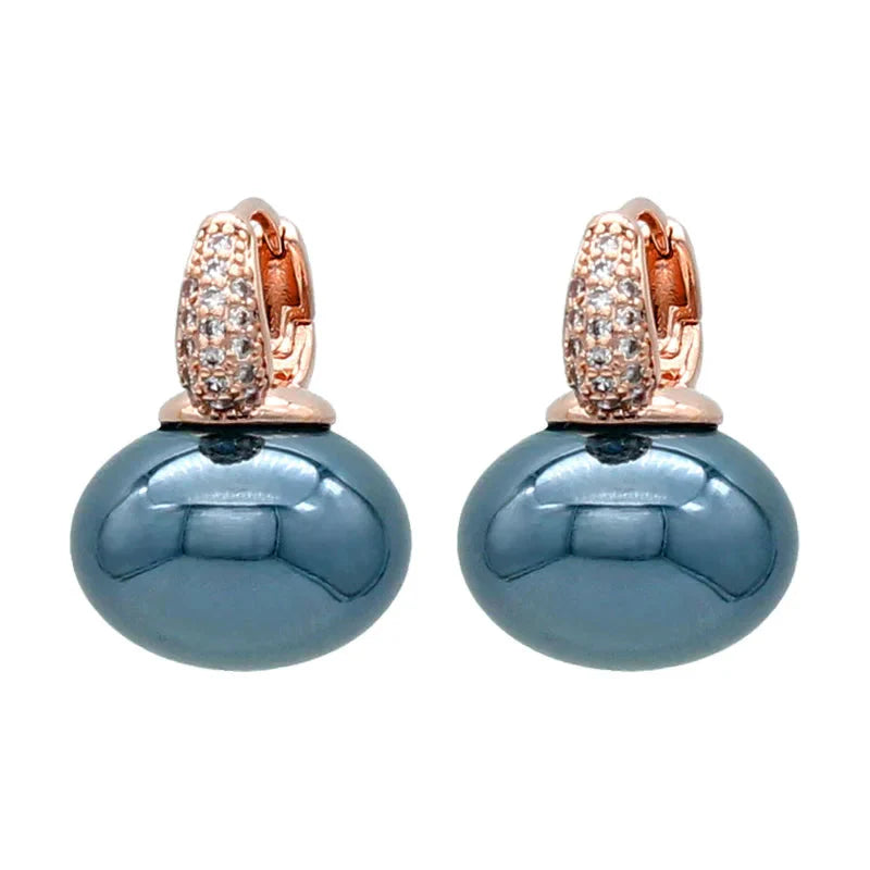 Bread Pearl Dangle Earrings – Elegant Round Drop Design