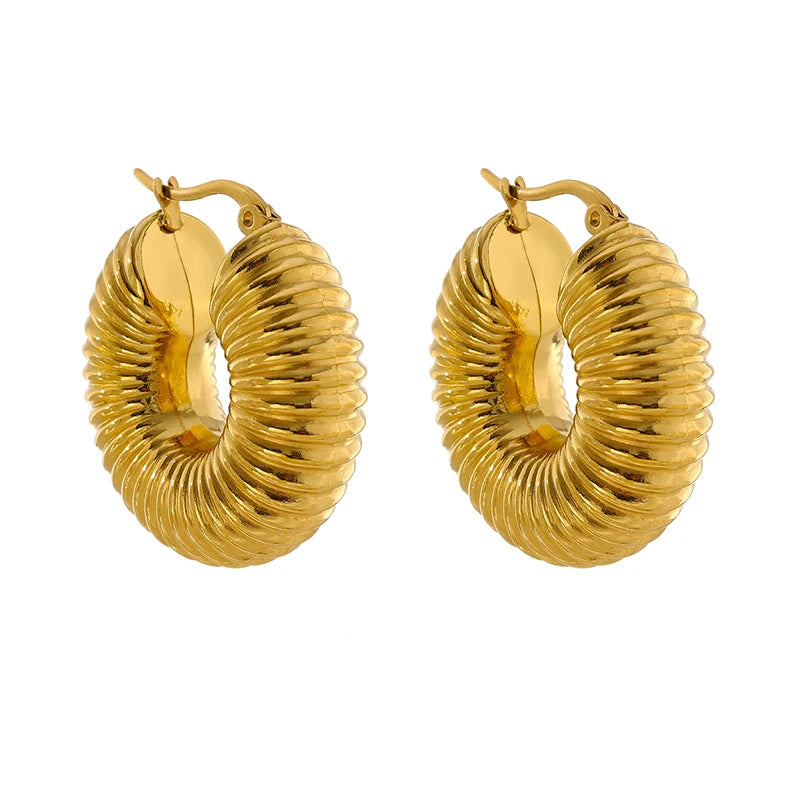 Sovict Chunky Dome Hoop Earrings