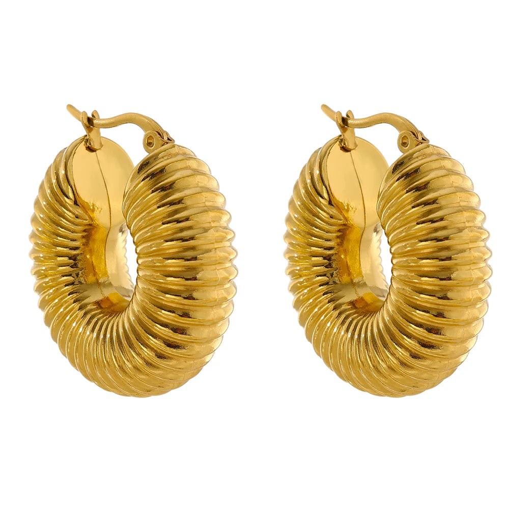 Sovict Chunky Dome Hoop Earrings