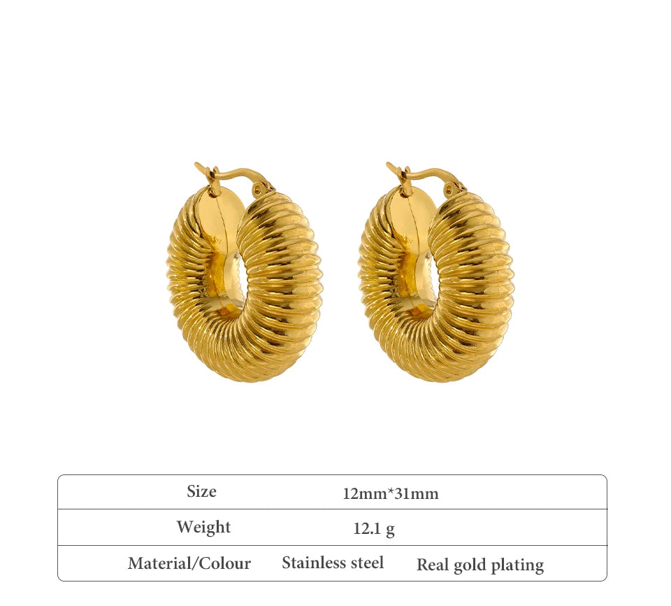 Sovict Chunky Dome Hoop Earrings