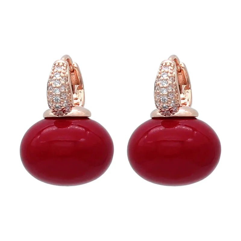 Bread Pearl Dangle Earrings – Elegant Round Drop Design