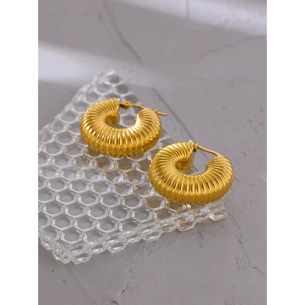 Sovict Chunky Dome Hoop Earrings