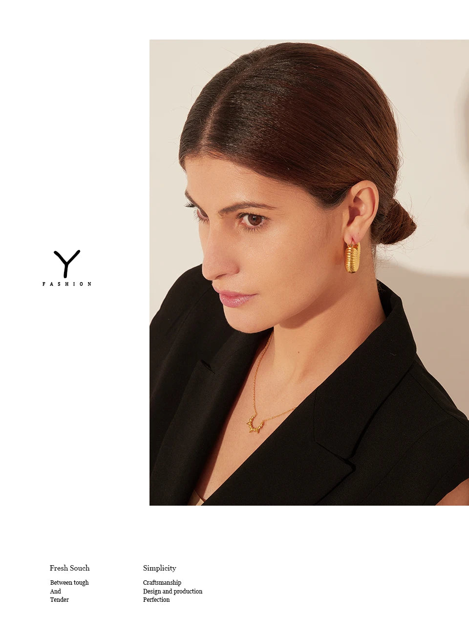 Sovict Chunky Dome Hoop Earrings
