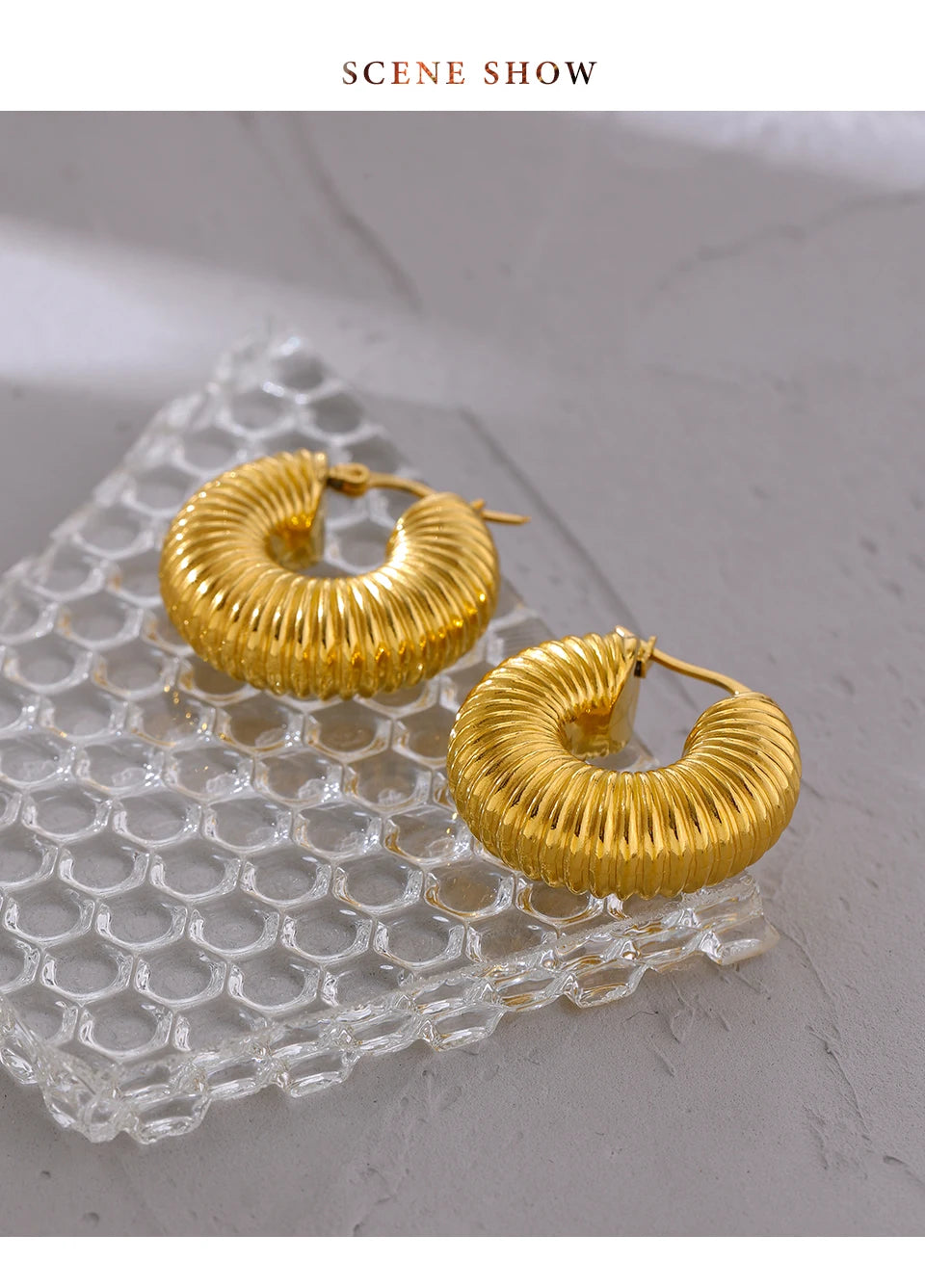 Sovict Chunky Dome Hoop Earrings