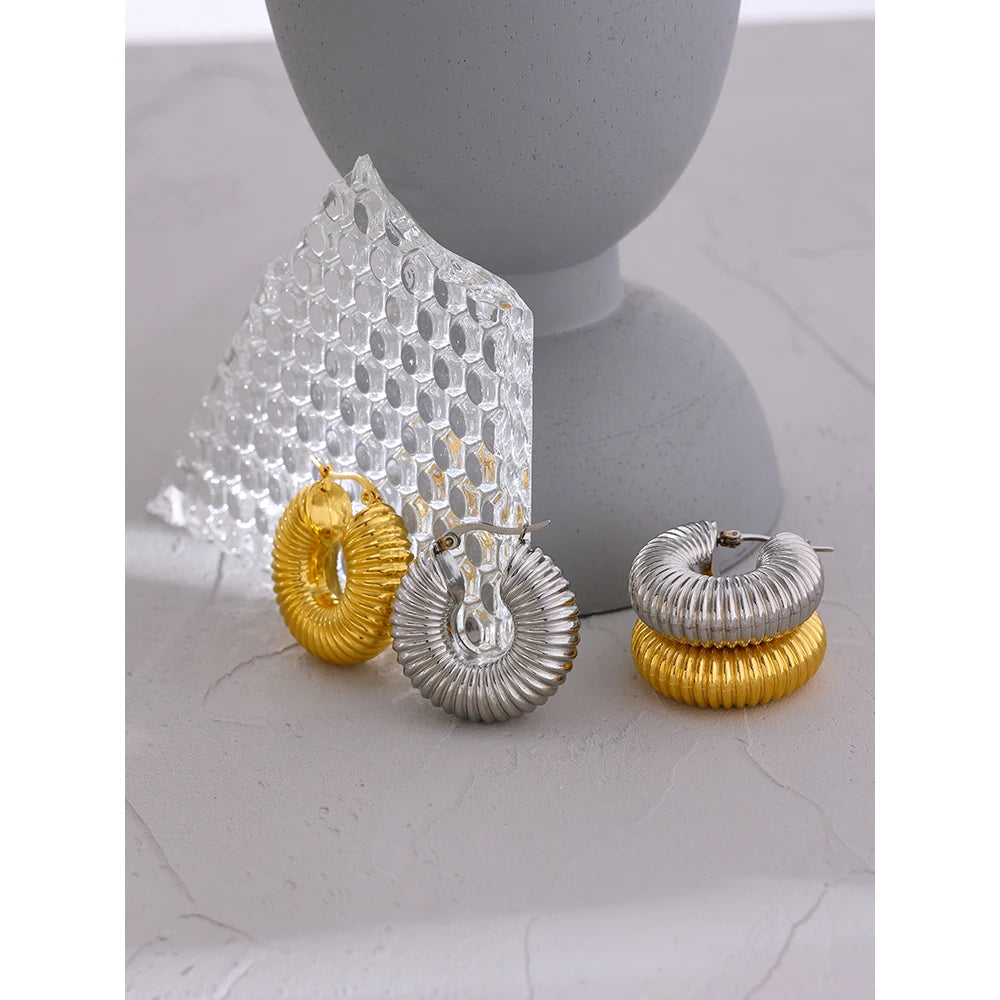 Sovict Chunky Dome Hoop Earrings