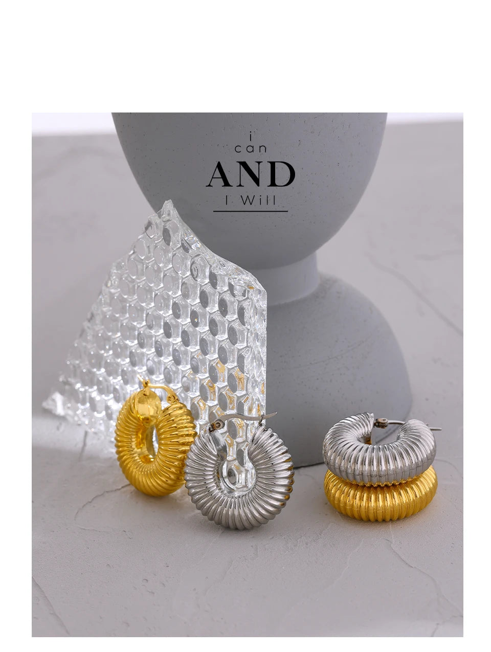 Sovict Chunky Dome Hoop Earrings