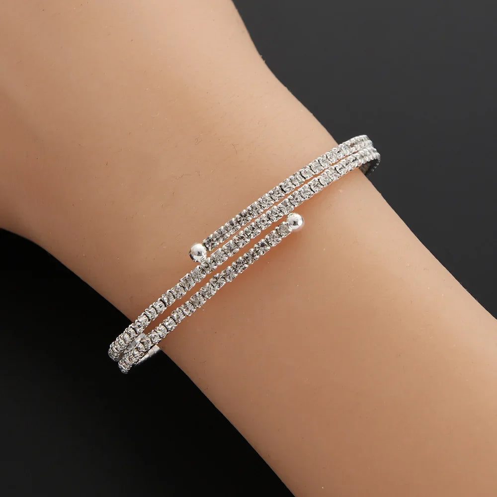Minimalist Elastic Steel Wire Zircon Bracelet for Women