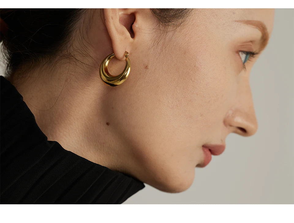 Sovict Textured Geo Hoop Earrings