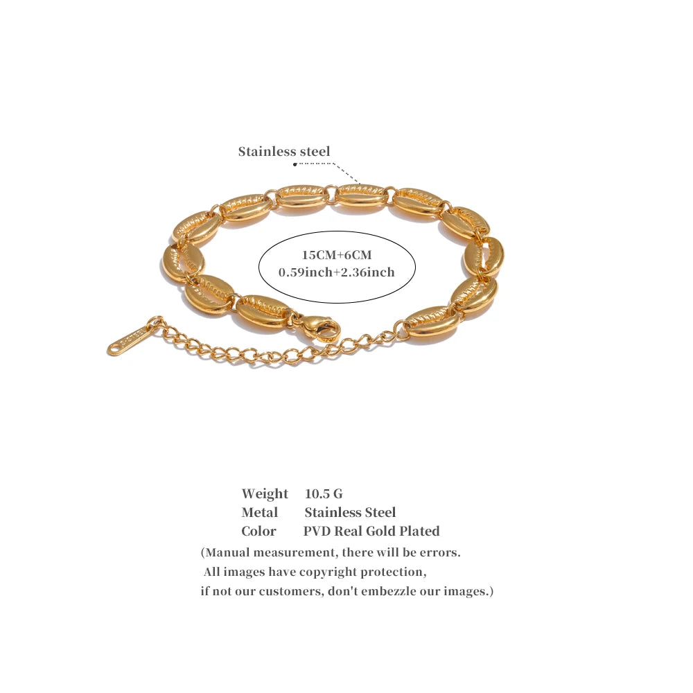 Sovict Golden Shell Charm Bracelet