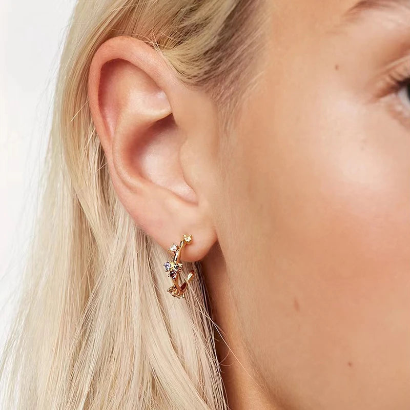 Sovict Silver Zircon Geo Studs