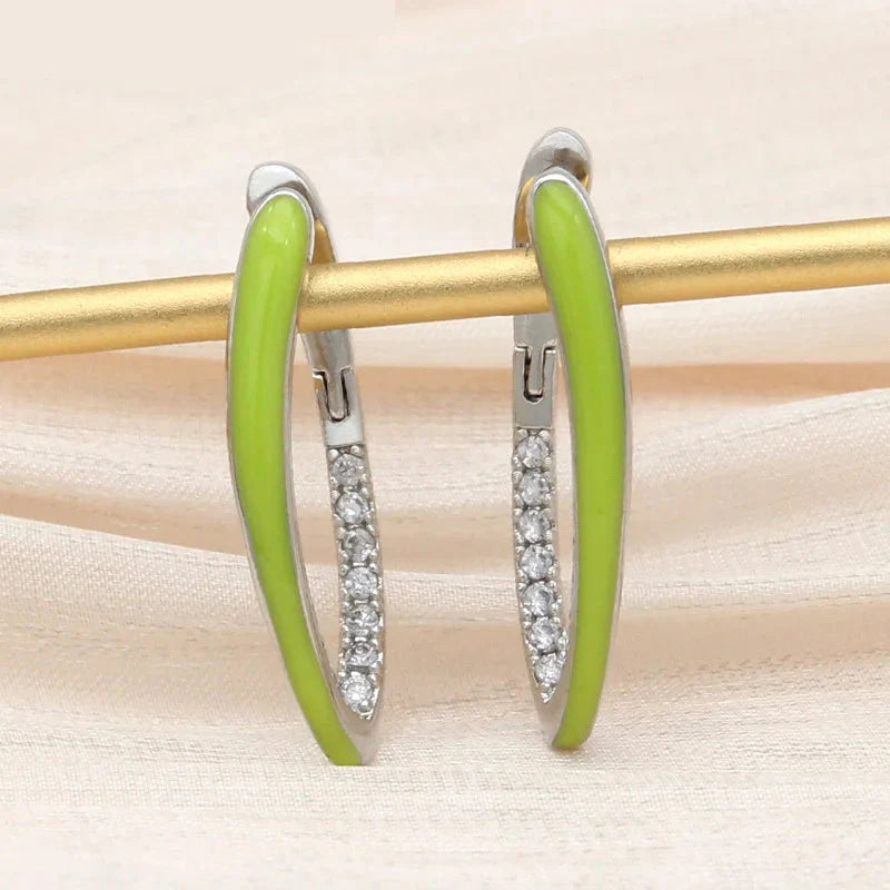 S&Z DESIGN New Fashion Gold Color Green Enamel