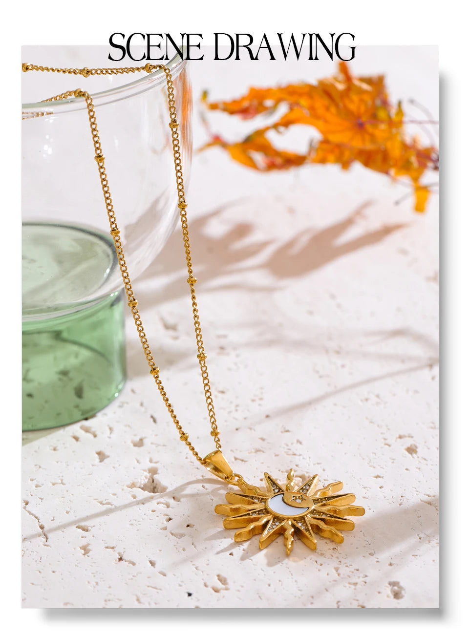 Sovict Celestial Shell Pendant Necklace