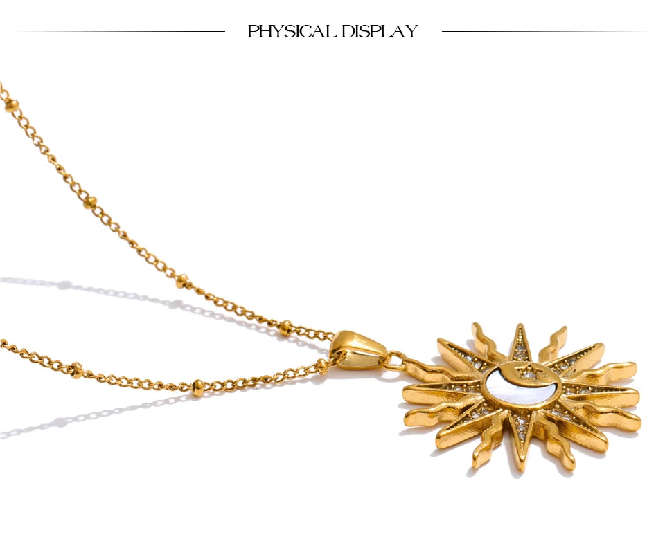 Sovict Celestial Shell Pendant Necklace