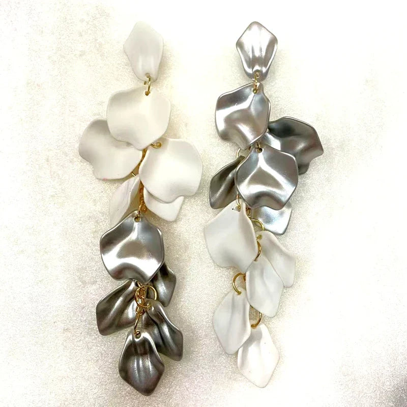 Acrylic Flower Tassel Long Earrings – Statement Jewelry for Women