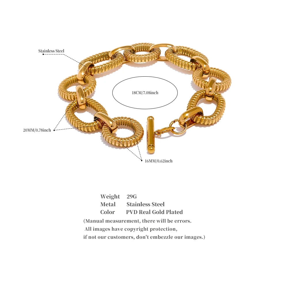 Sovict Oval Link Toggle Bracelet