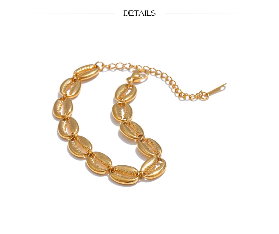 Sovict Golden Shell Charm Bracelet