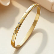 ZAKOL Stainless Steel Round Zircon Inlaid Bracelet