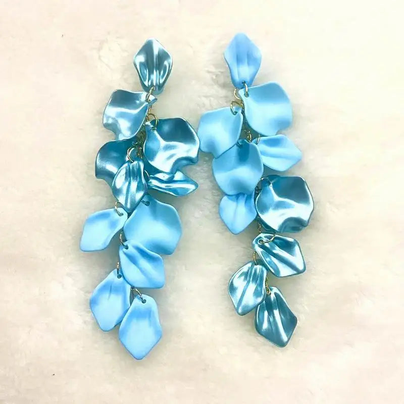 Acrylic Flower Tassel Long Earrings – Statement Jewelry for Women