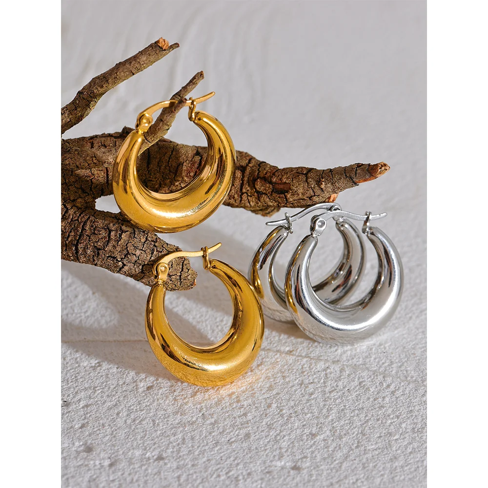 Sovict Textured Geo Hoop Earrings