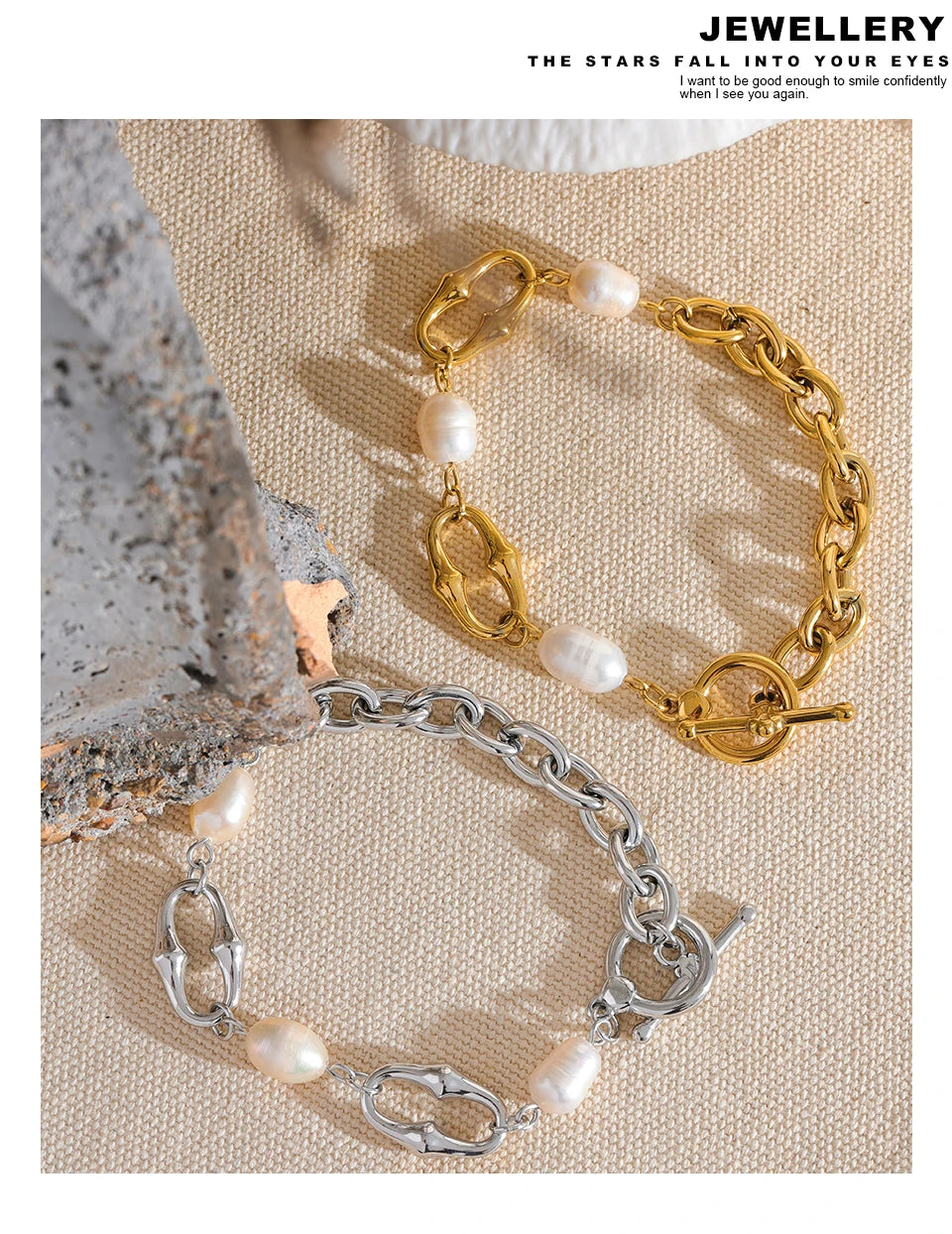 Sovict Pearl Link Toggle Bracelet