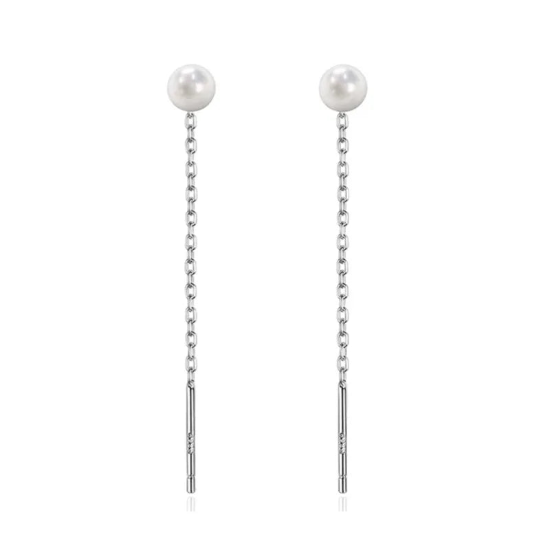 Black Drop Tassel Long Earrings