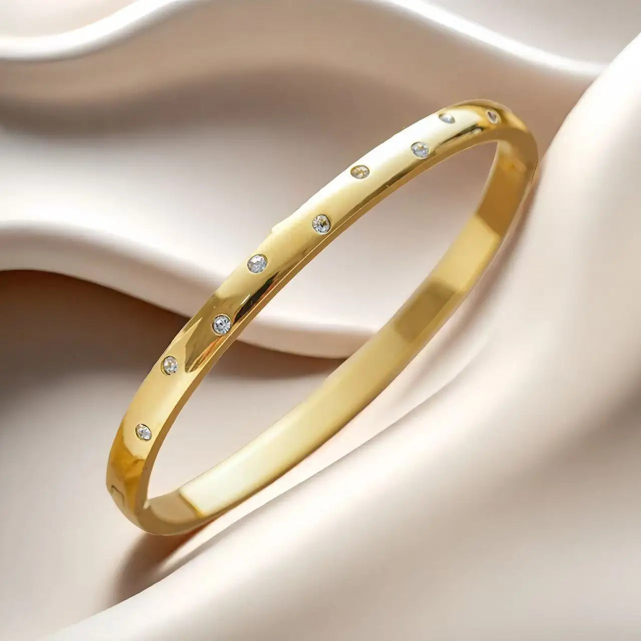 ZAKOL Stainless Steel Round Zircon Inlaid Bracelet