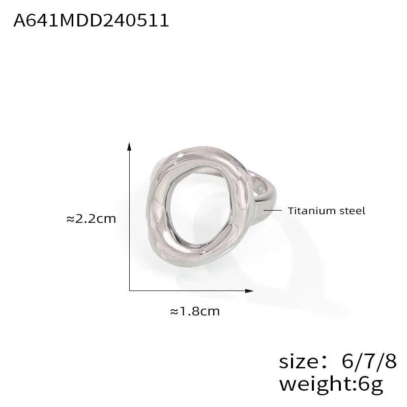 316L Stainless Steel Gold-Plated Big Oval Ring