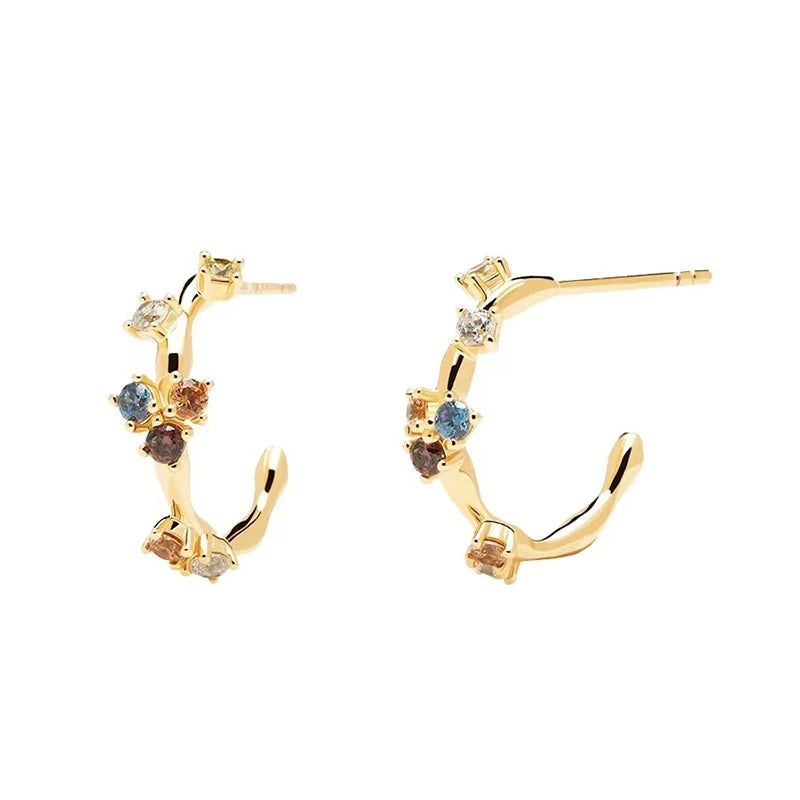Sovict Silver Zircon Geo Studs