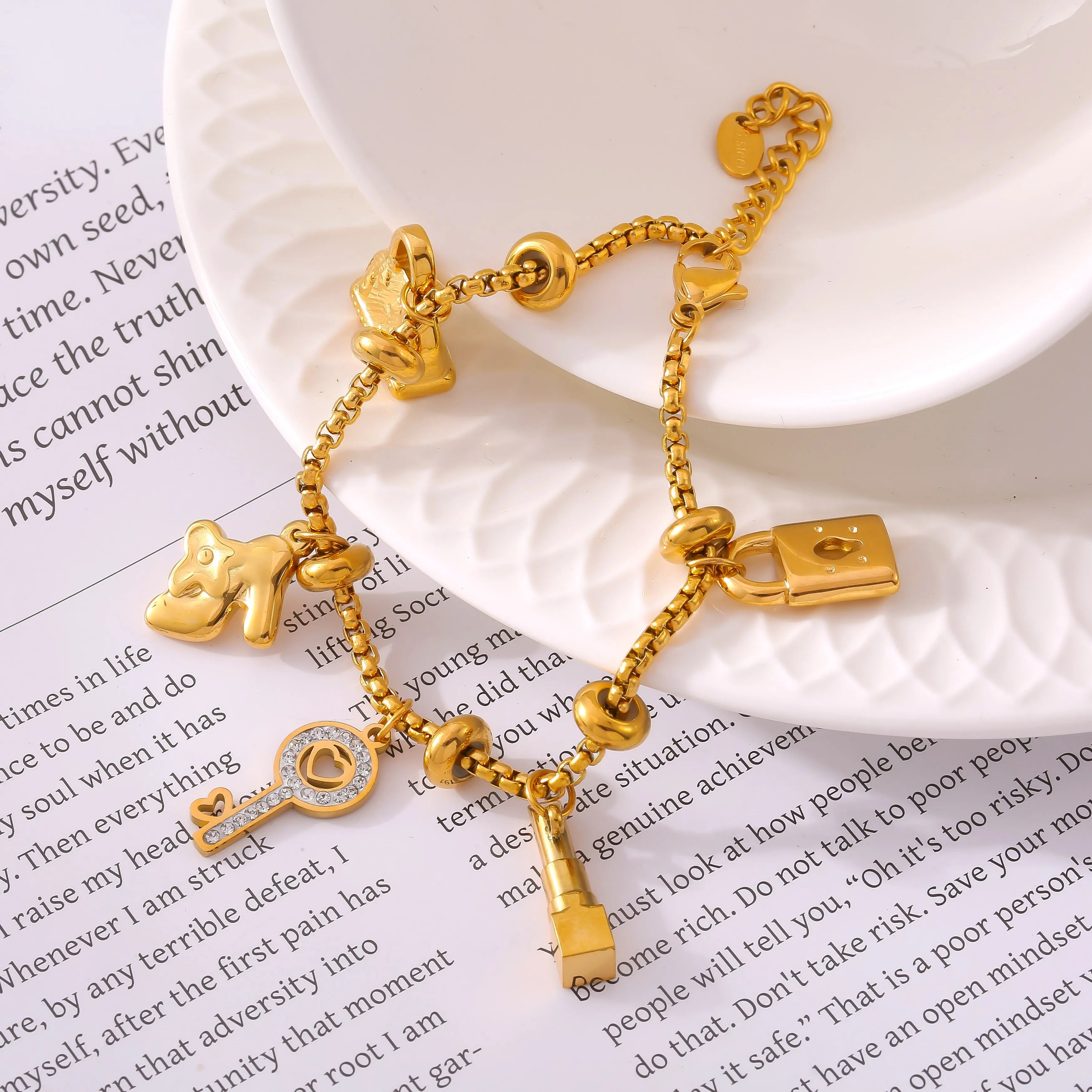 316L Stainless Steel Charm Bracelet For Women