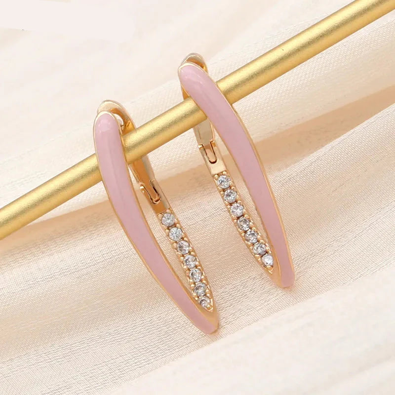 S&Z DESIGN New Fashion Gold Color Green Enamel
