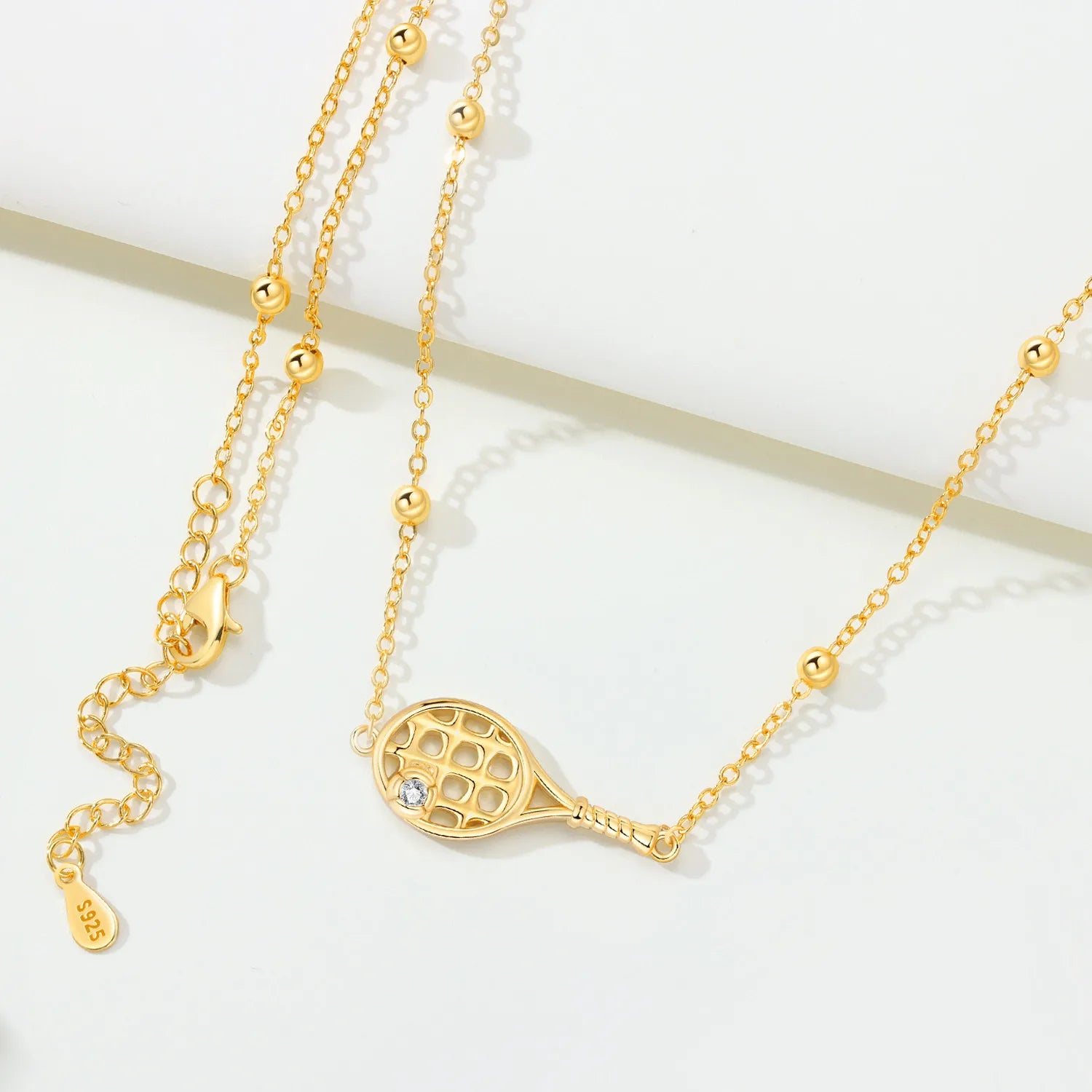 Sovict Golden Tennis Pendant Necklace