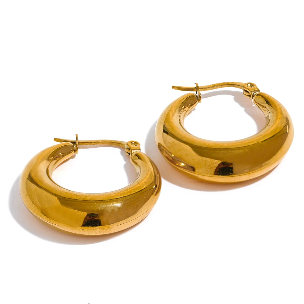 Sovict Textured Geo Hoop Earrings