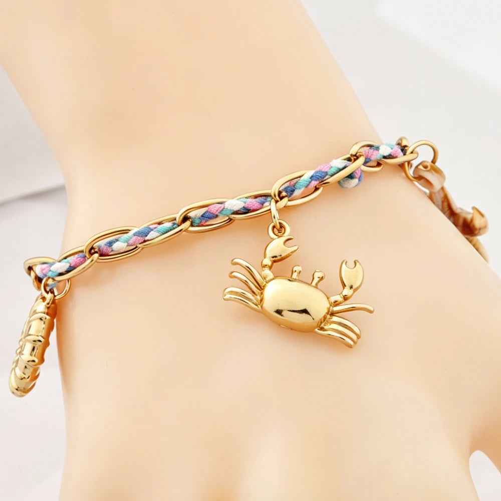 Sovict Coastal Braided Charm Bracelet