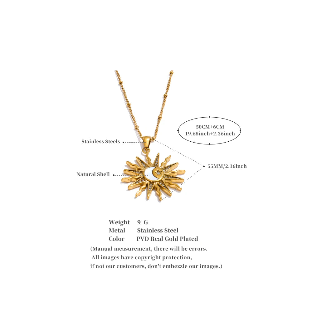 Sovict Celestial Shell Pendant Necklace
