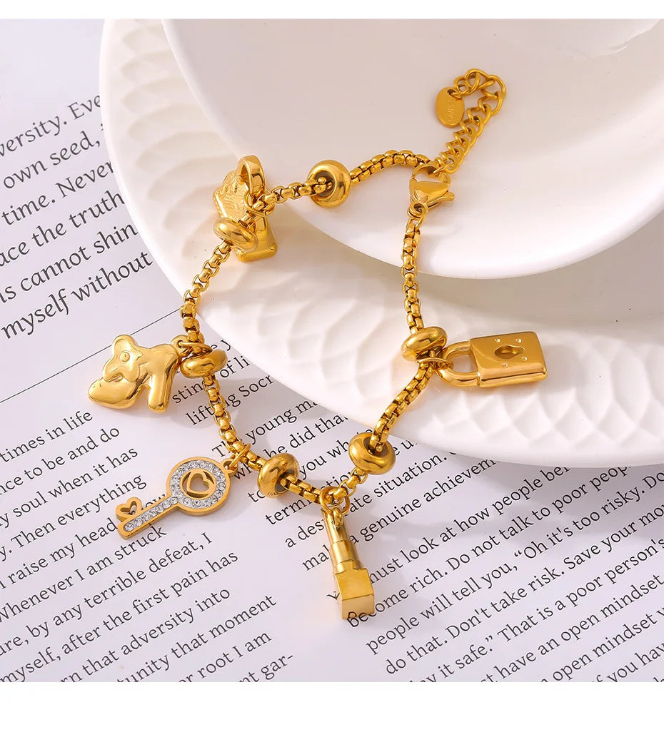 316L Stainless Steel Charm Bracelet For Women