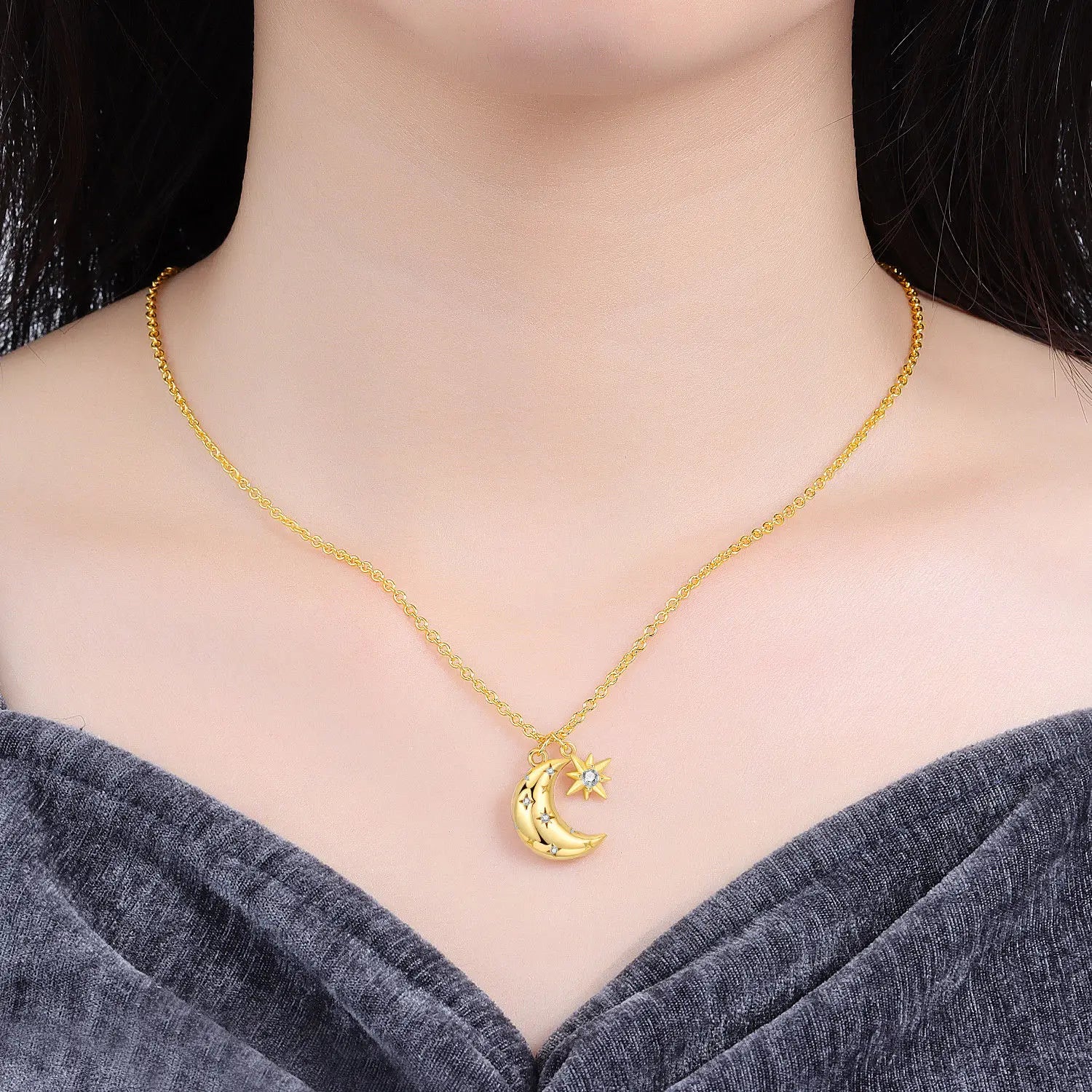 Sovict Celestial Star Moon Necklace