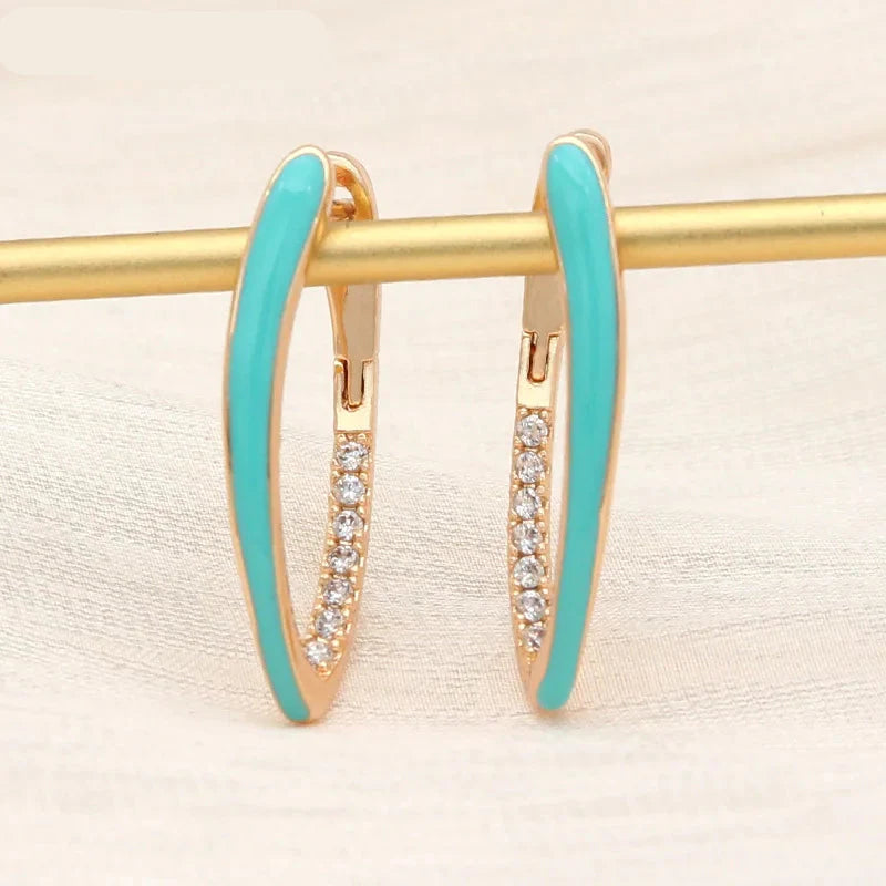 S&Z DESIGN New Fashion Gold Color Green Enamel