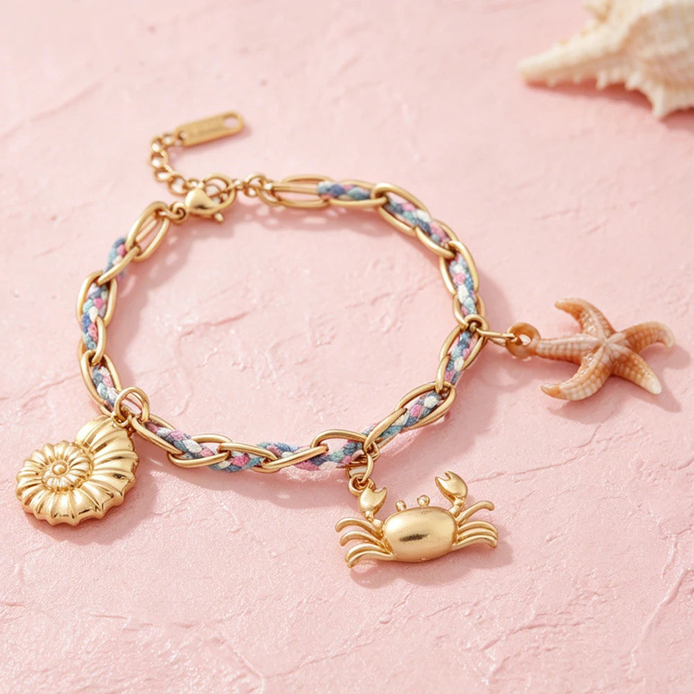 Sovict Coastal Braided Charm Bracelet