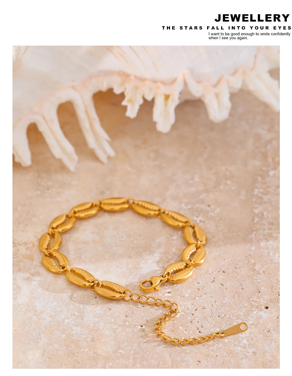 Sovict Golden Shell Charm Bracelet