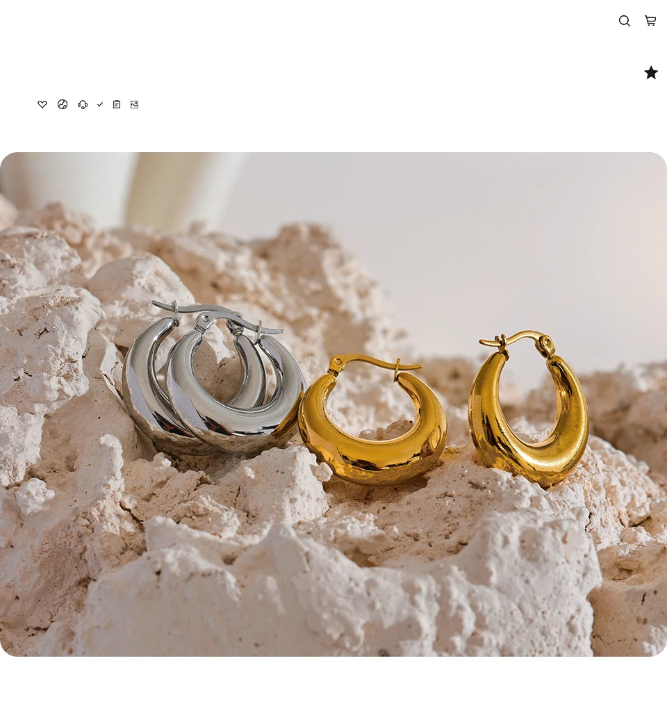Sovict Textured Geo Hoop Earrings
