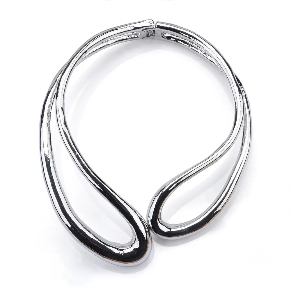 Golden Open Choker Necklace – Asymmetric Hip Hop Punk