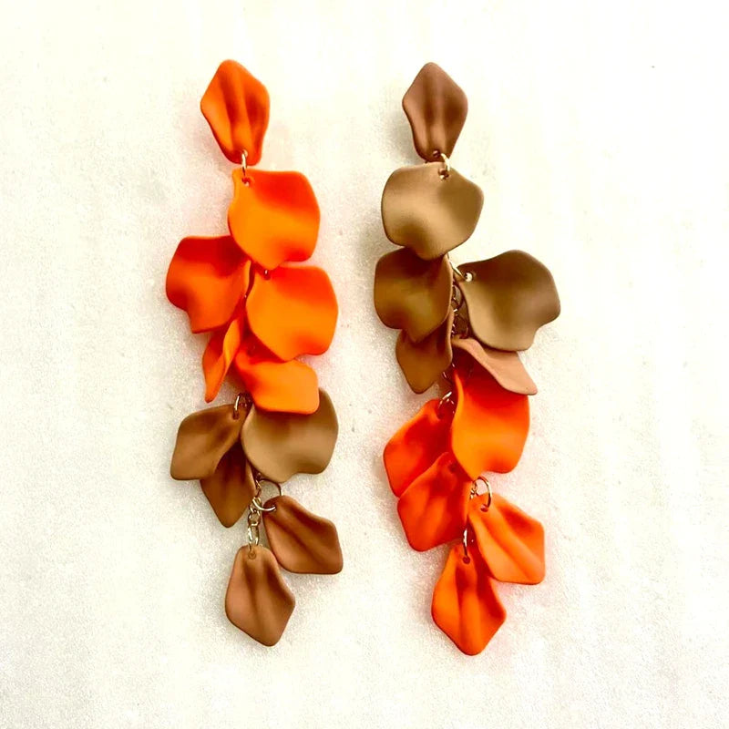 Acrylic Flower Tassel Long Earrings – Statement Jewelry for Women
