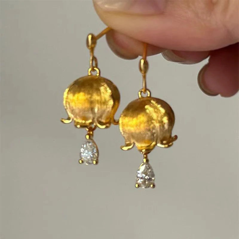 Sovict Golden Frost Zircon Earrings
