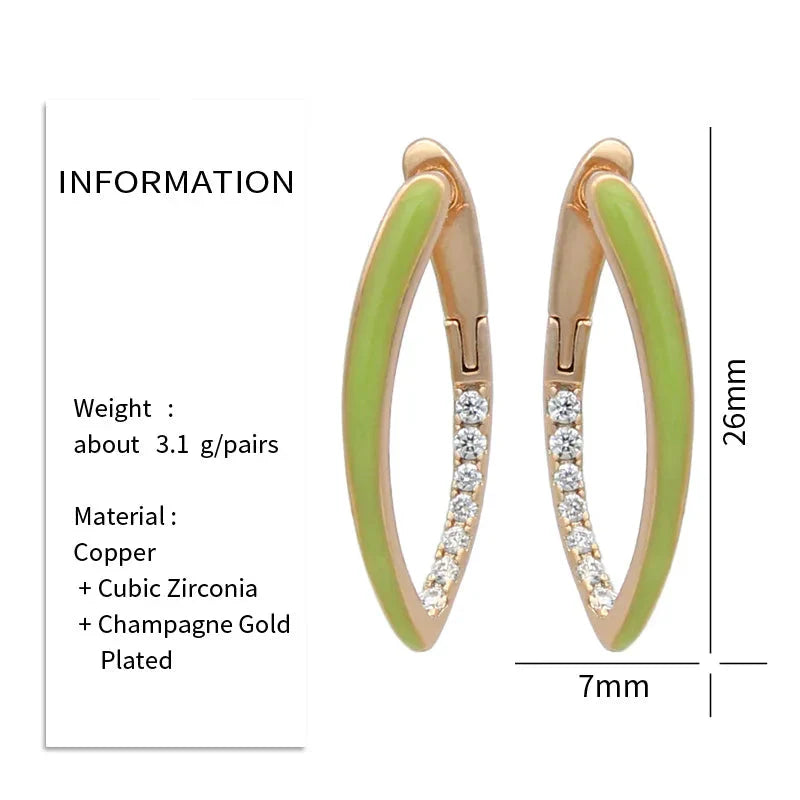 S&Z DESIGN New Fashion Gold Color Green Enamel