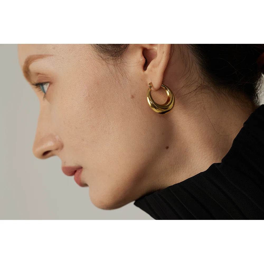 Sovict Textured Geo Hoop Earrings