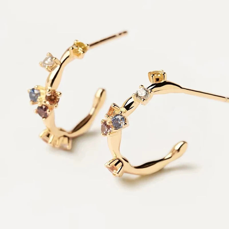 Sovict Silver Zircon Geo Studs