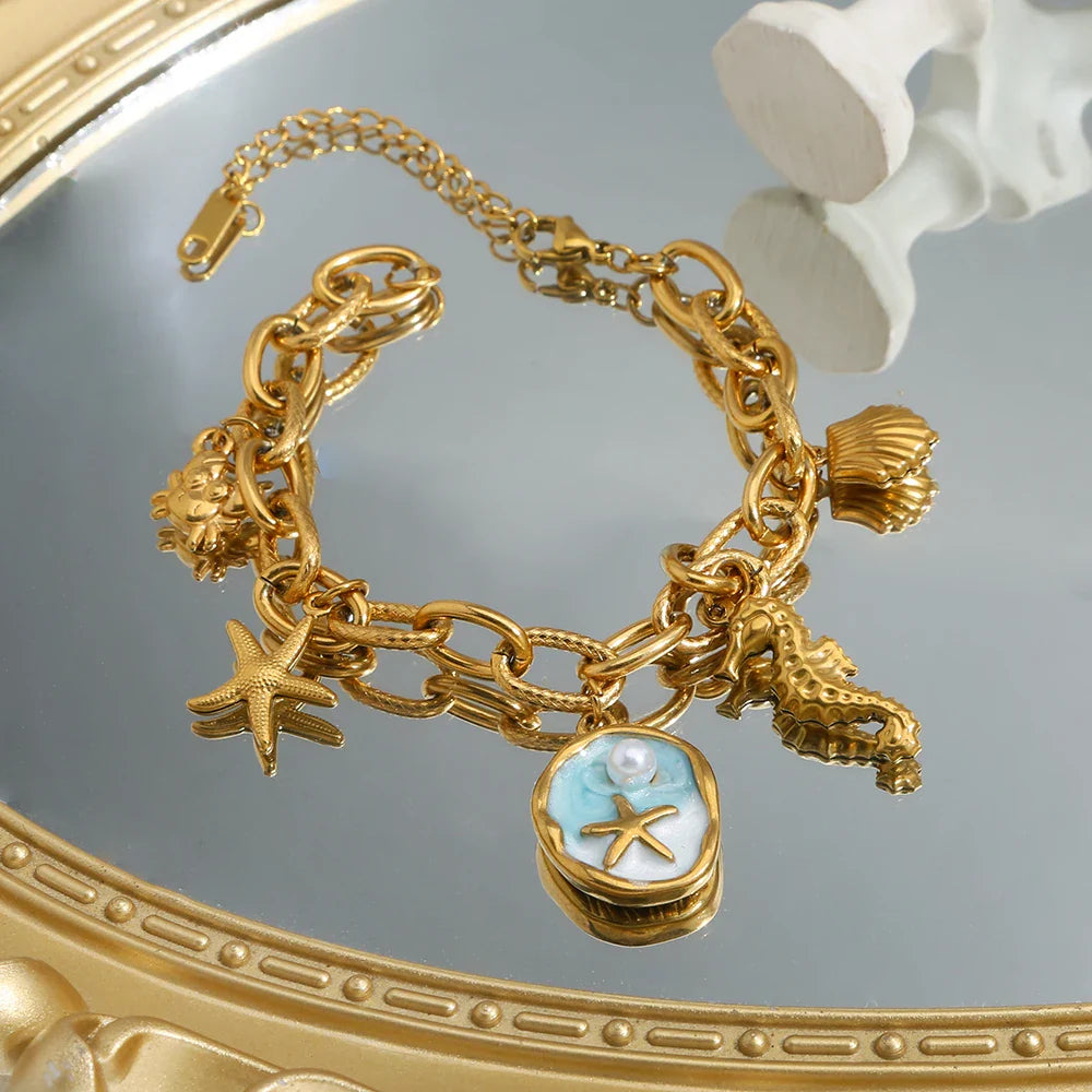 SOVOB Fashion Y2K Style Pendant Bracelets Holiday Travel
