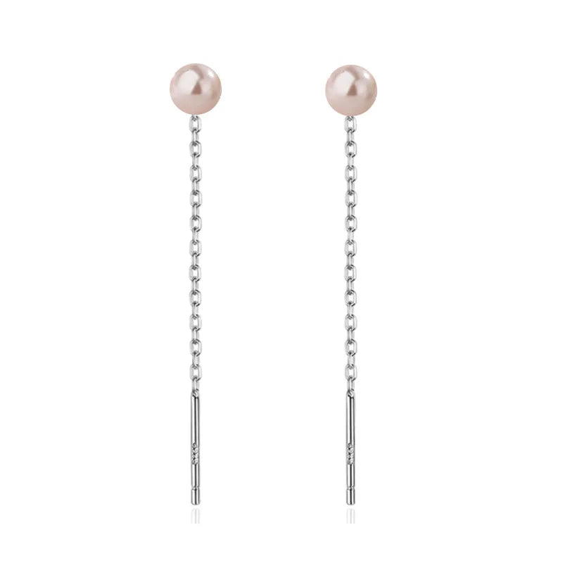 Black Drop Tassel Long Earrings