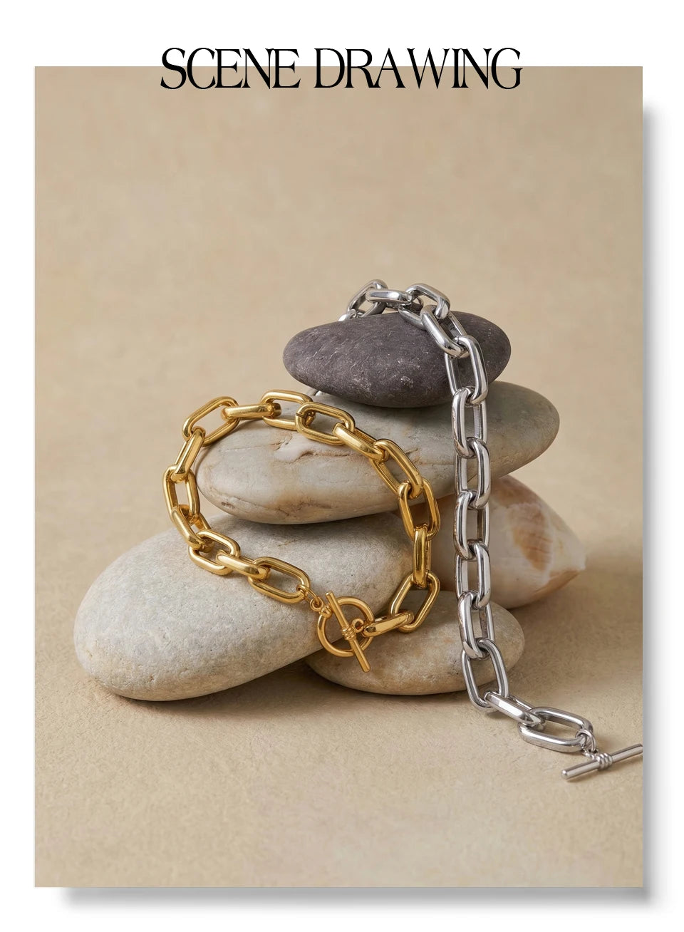 Sovict Sculpted Toggle Chain Bracelet