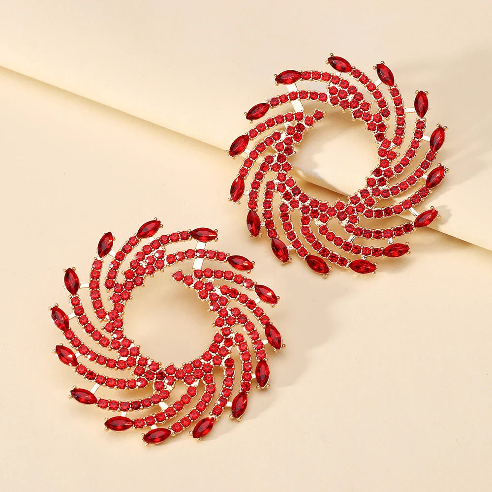 Sunflower Crystal Statement Stud Earrings